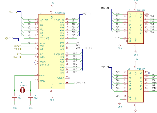 TMS9918 Schematic